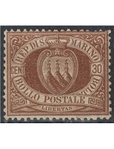 SAN MARINO 1877-90 30c bruno MNH** ©