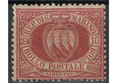 SAN MARINO 1894-99 10c dark red brown MNH**
