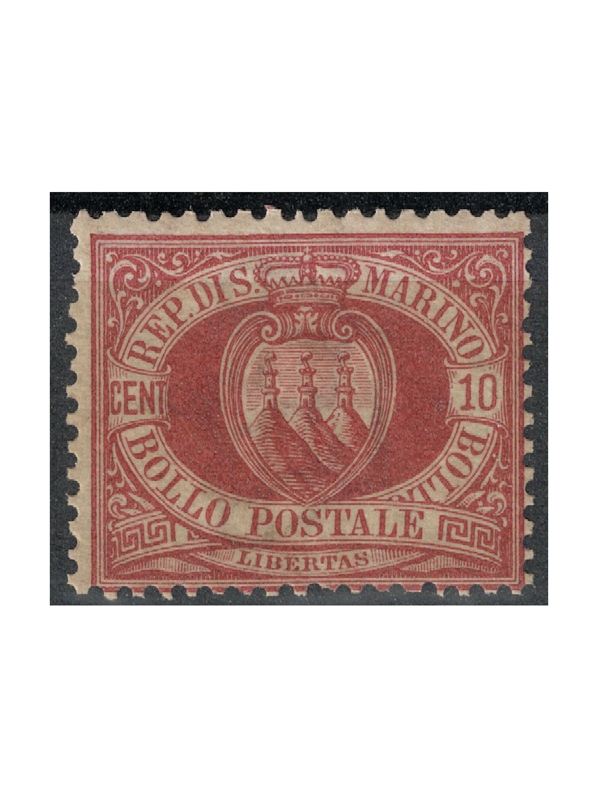 SAN MARINO 1894-99 10c rosso bruno cupo MNH**