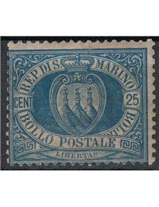 SAN MARINO 1894-99 25c blue MNH**