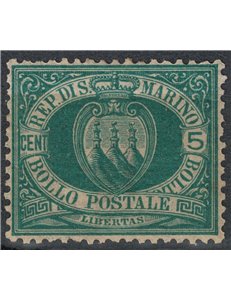 SAN MARINO 1894-99 5c green MNH**