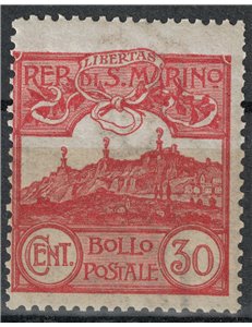 SAN MARINO 1903 30c carmine brown MNH**