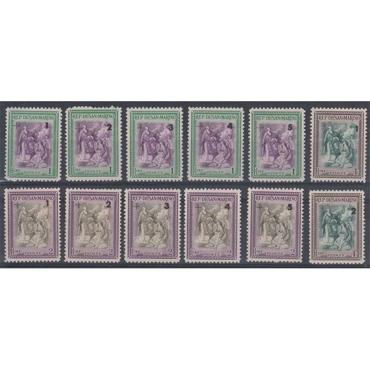 SAN MARINO 1947 Charity 12v loose MNH**