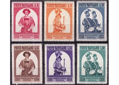 VATICAN 1956 Swiss Guard 6v MNH**