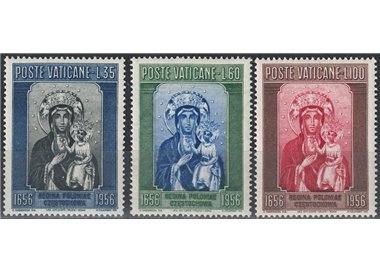 VATICAN 1956 Black Madonna of Poland 3v MNH**