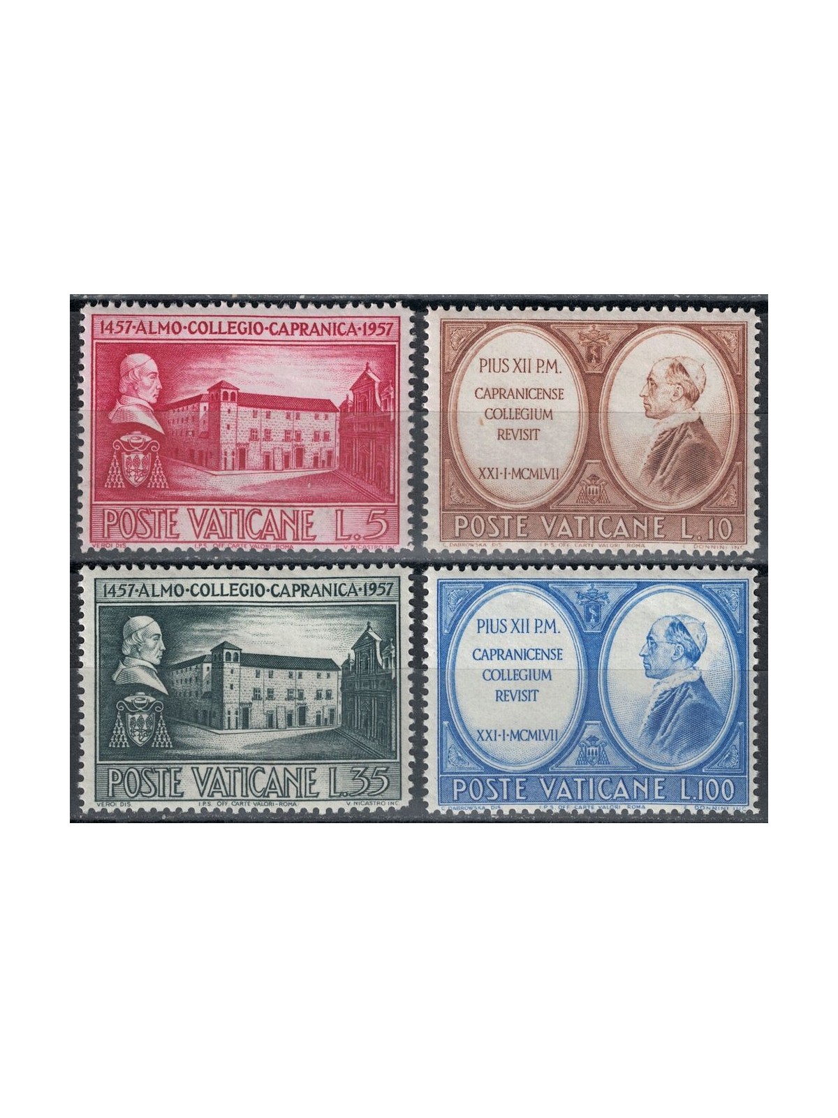 VATICANO 1957 Collegio Capranica 4v MNH**