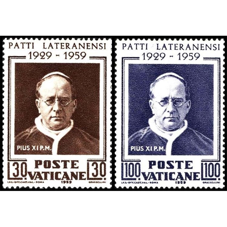 VATICANO 1959 Patti Lateranensi 2v MNH**