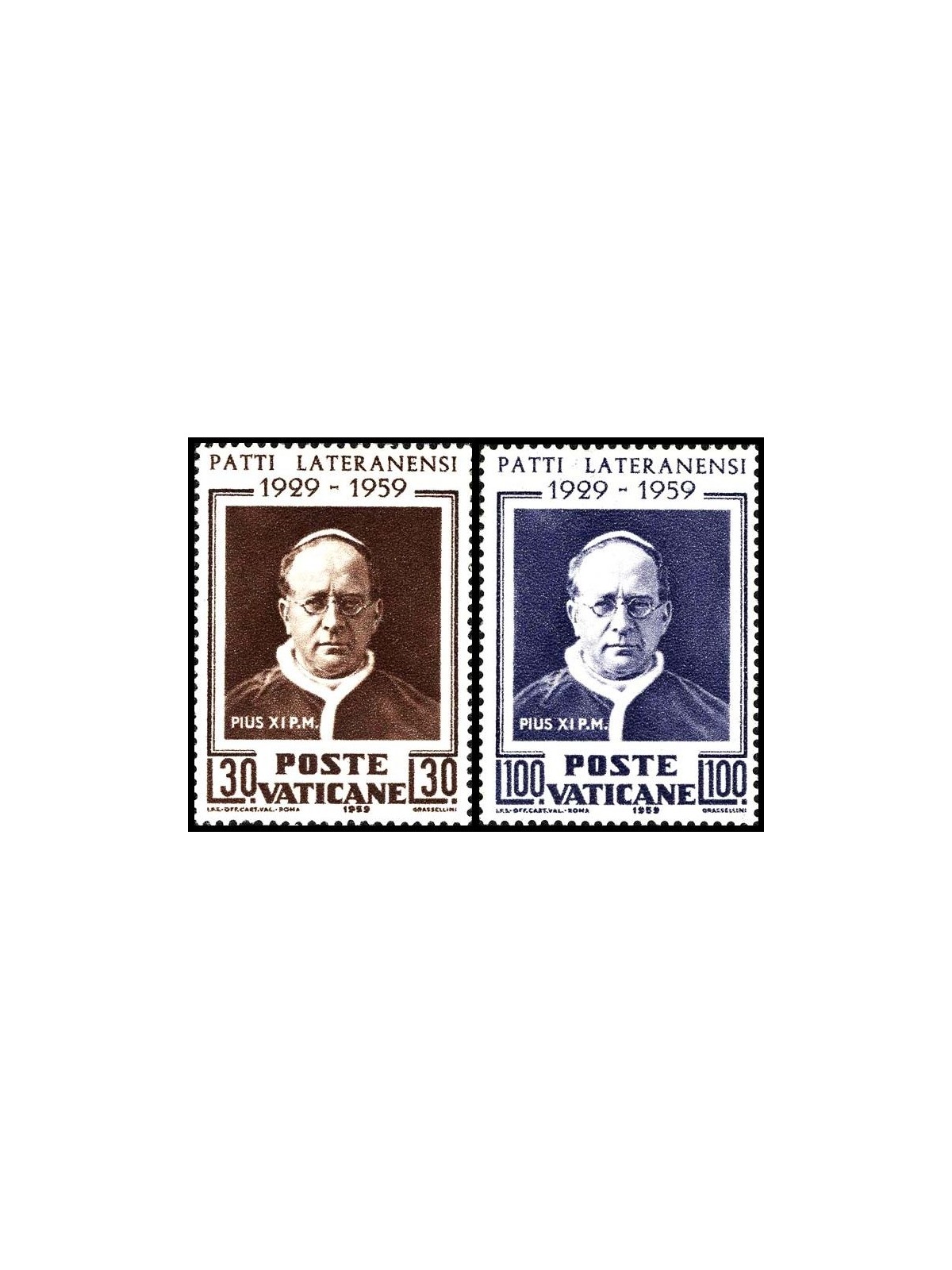 VATICAN 1959 Lateran Pacts 2v MNH**