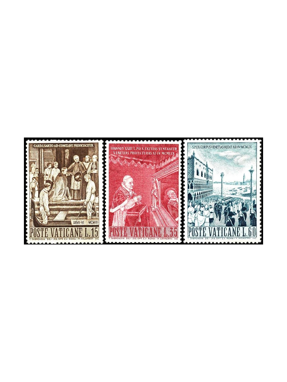 VATICAN 1960 Translation of the body of Pius X 3v MNH**