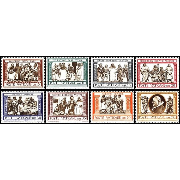 VATICAN 1960 Works of Mercy 8v MNH**