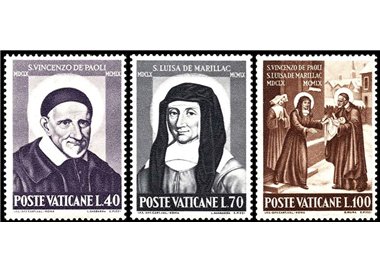VATICAN 1960 Saint Vincent and Saint Louise 3v MNH**