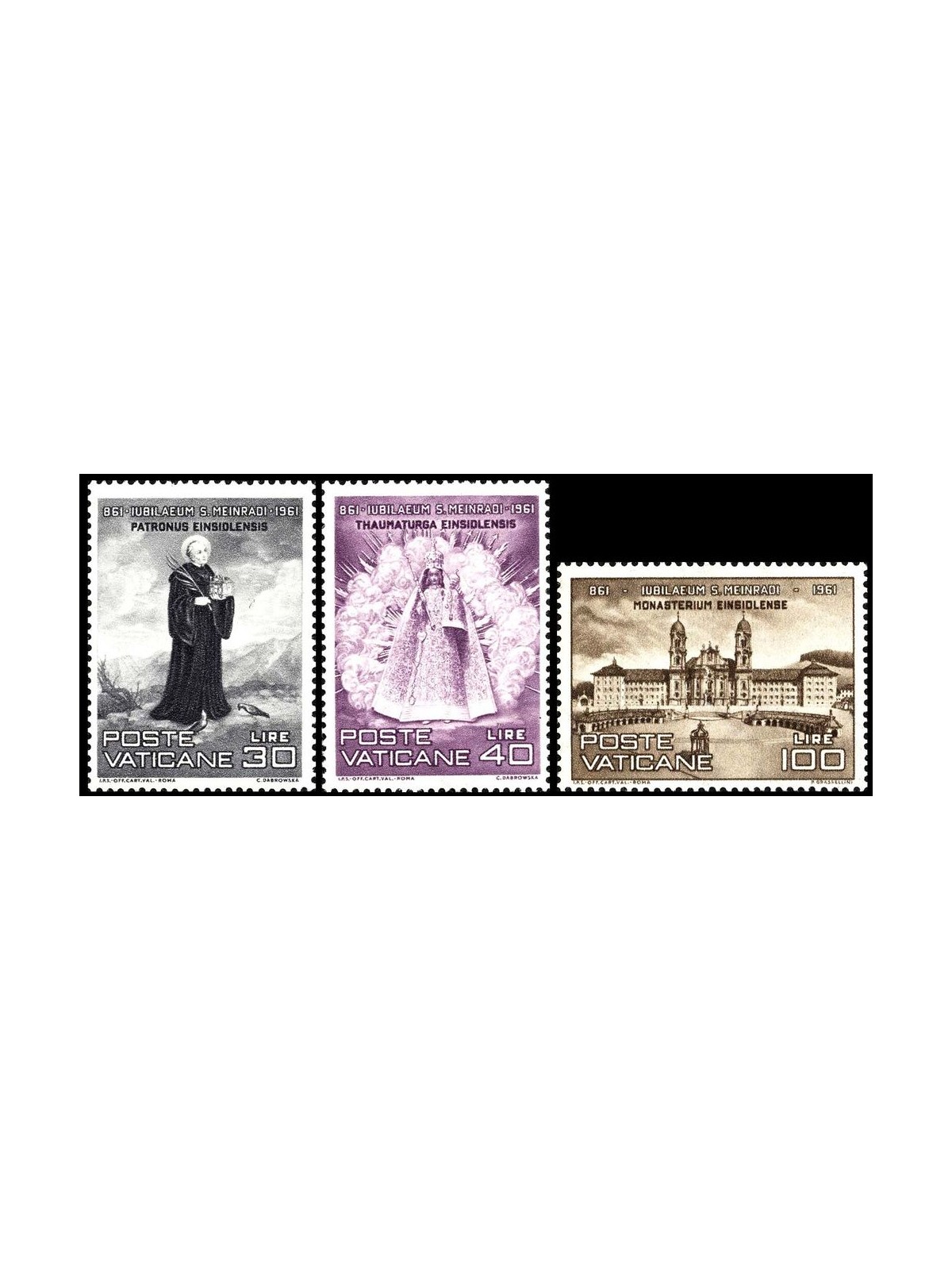VATICAN 1961 San Meinrado 3v MNH**