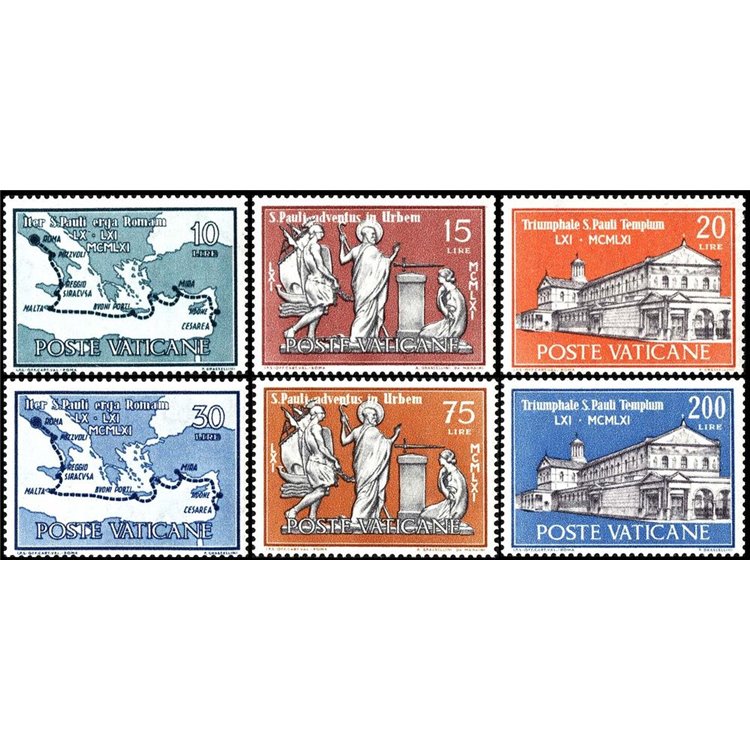 VATICANO 1961 San Paolo 6v MNH**