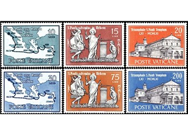 VATICAN 1961 San Paolo 6v MNH**