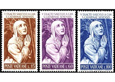 VATICANO 1962 Santa Caterina da Siena 3v MNH**
