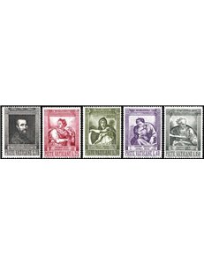 VATICAN 1964 Michelangelo Buonarroti 5v MNH**