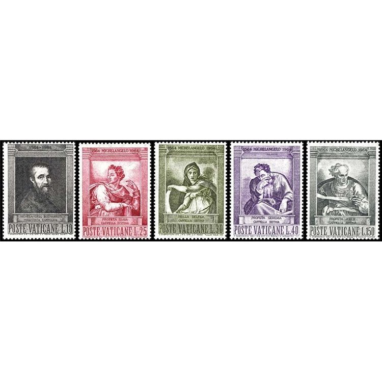 VATICANO 1964 Michelangelo Buonarroti 5v MNH**