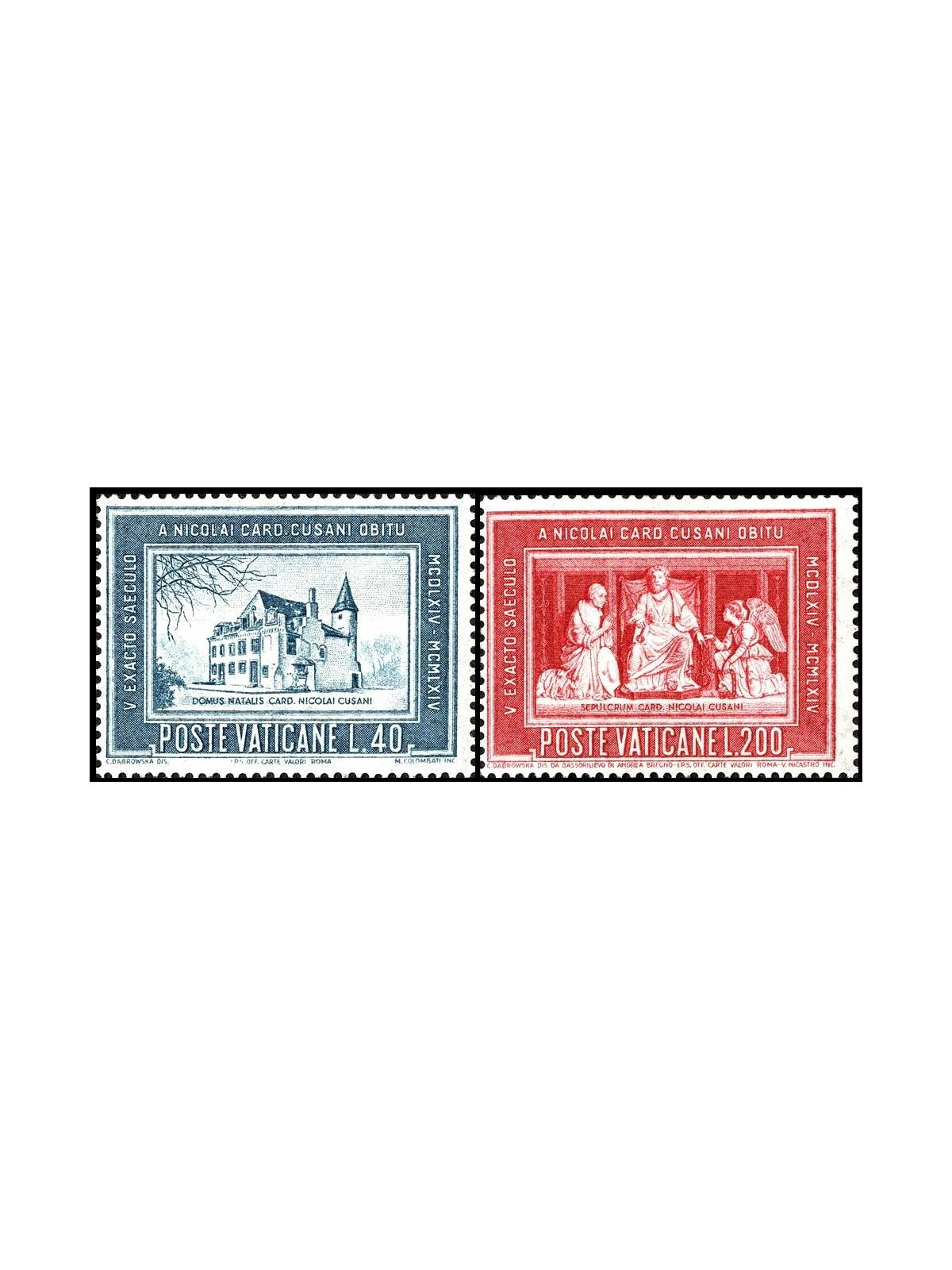 VATICANO 1964 Cardinale Cusano 2v MNH**