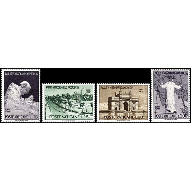 VATICAN 1964 Travels of Paul VI to India 4v MNH**