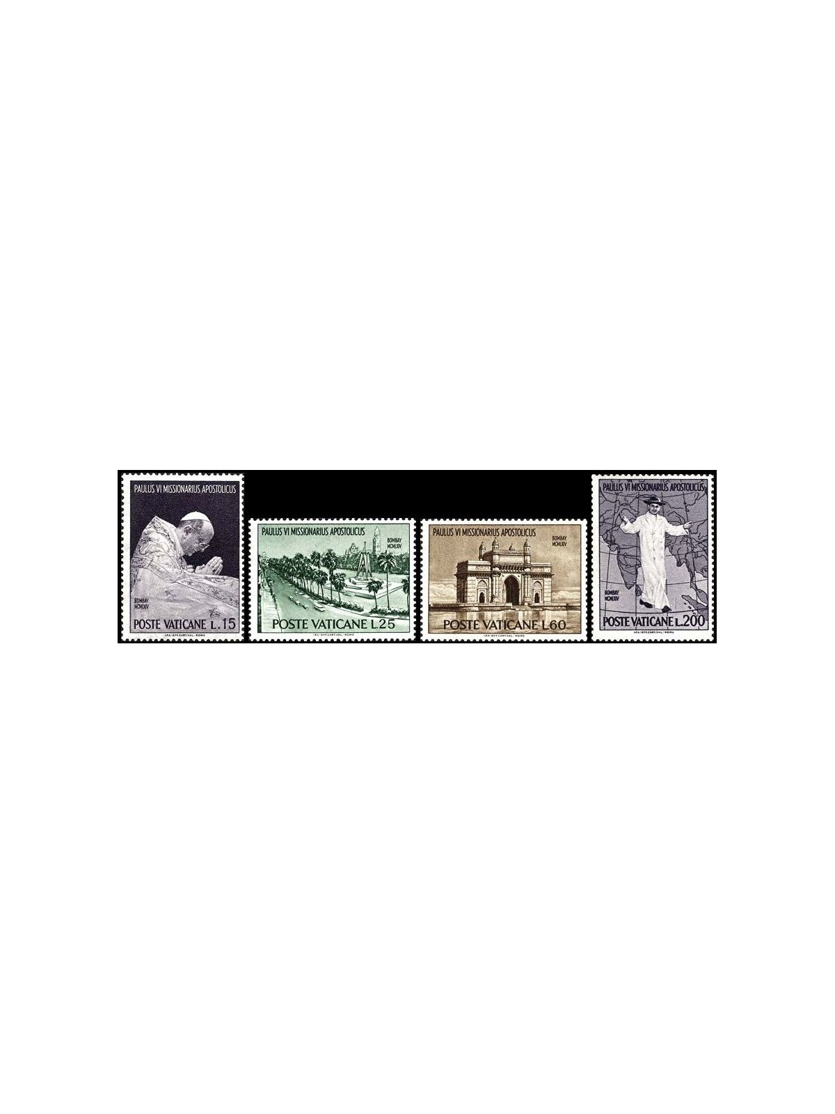 VATICAN 1964 Travels of Paul VI to India 4v MNH**