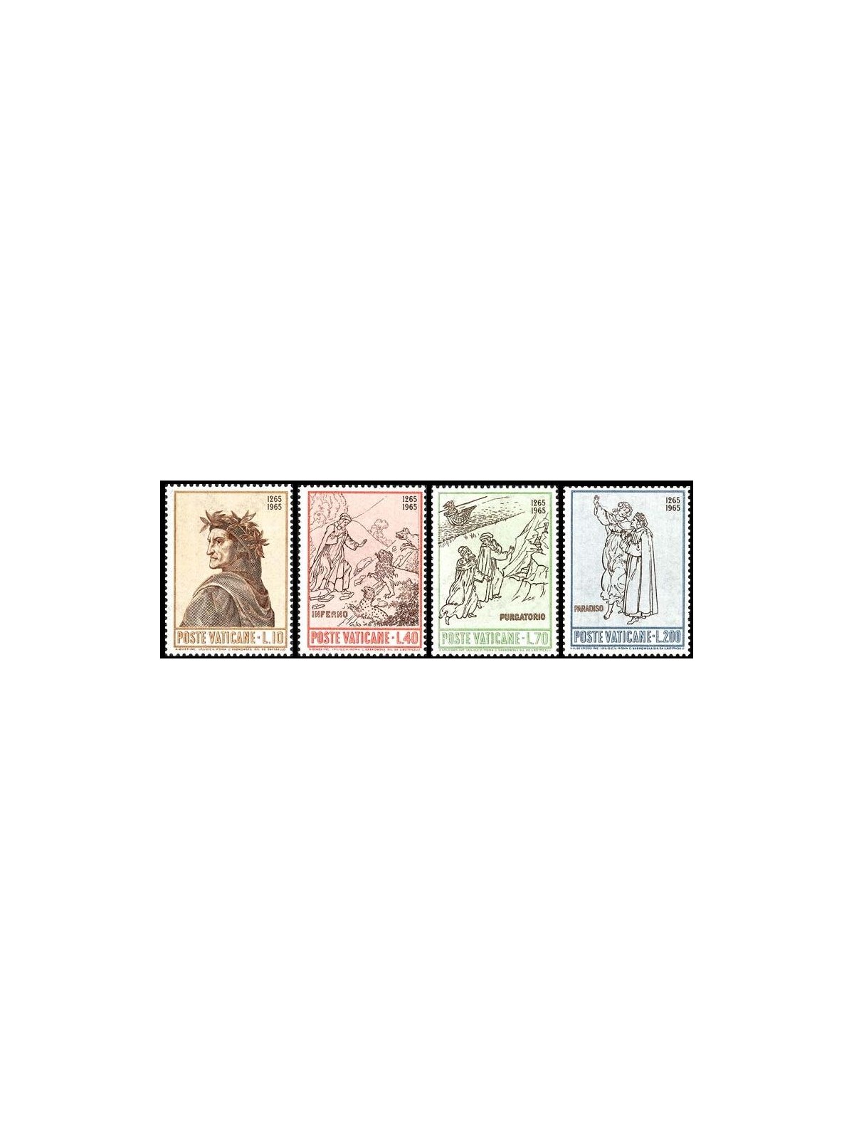 VATICAN 1965 Dante Alighieri 4v MNH**