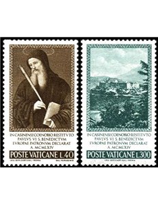 VATICAN 1965 Saint Benedict 2v MNH**