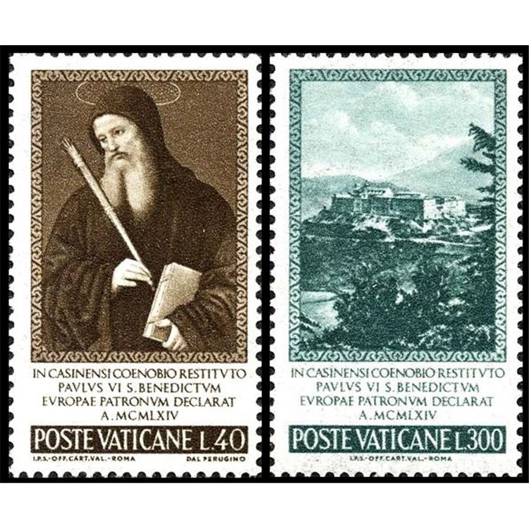 VATICANO 1965 San Benedetto 2v MNH**