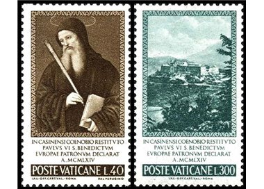 VATICANO 1965 San Benedetto 2v MNH**
