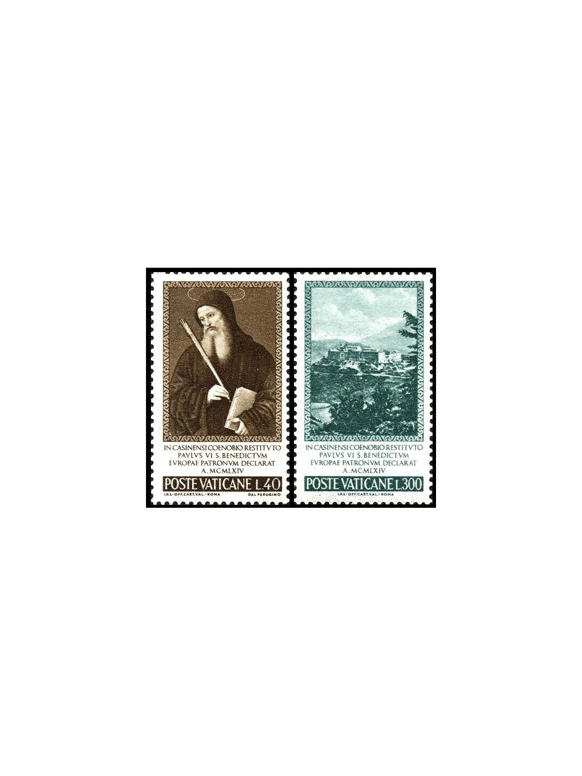 VATICANO 1965 San Benedetto 2v MNH**