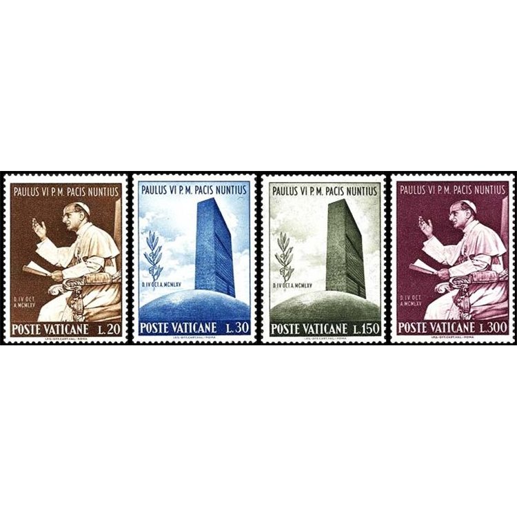 VATICANO 1965 Visita ONU 4v MNH**