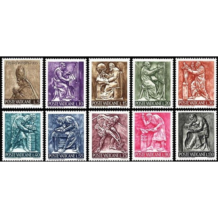 VATICAN 1966 The Work of Man 10v MNH**