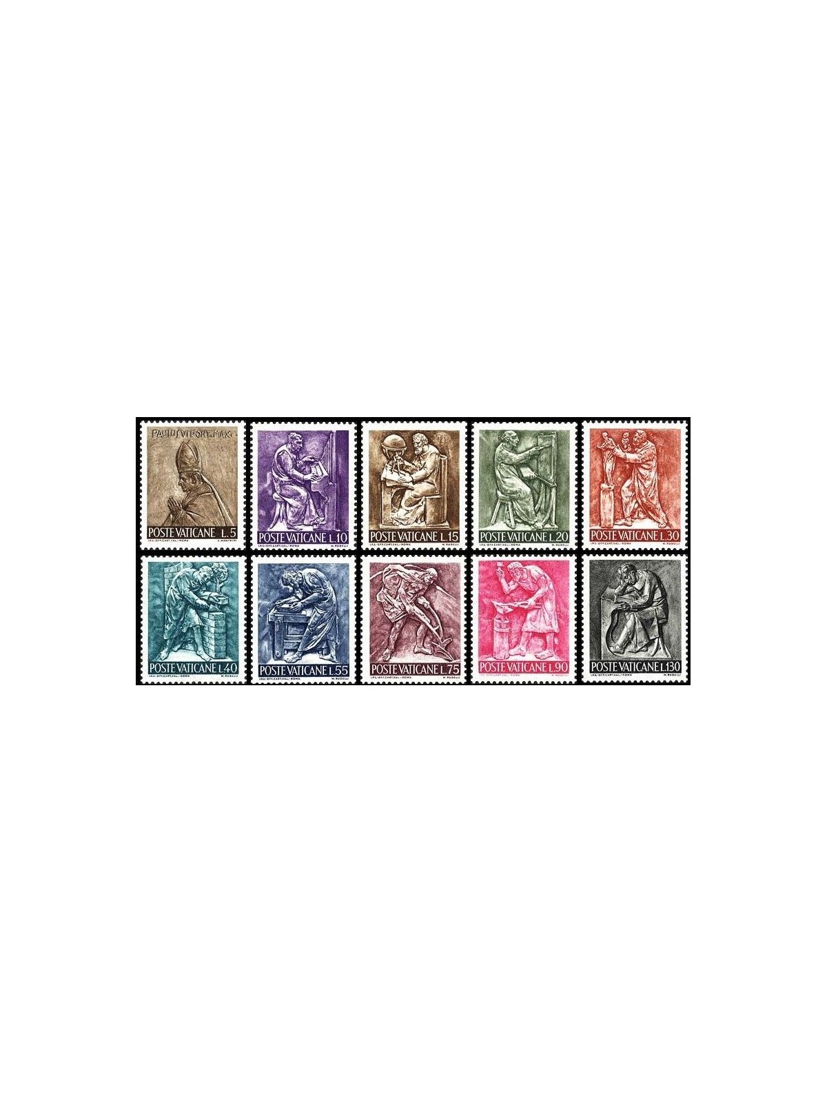 VATICAN 1966 The Work of Man 10v MNH**