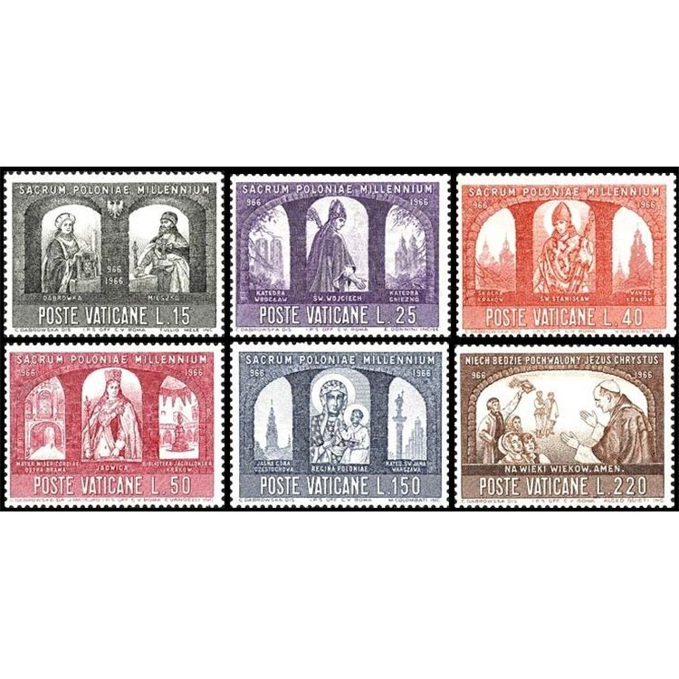 VATICAN 1966 Catholic Millennium 6v MNH**