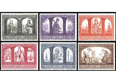 VATICAN 1966 Catholic Millennium 6v MNH**