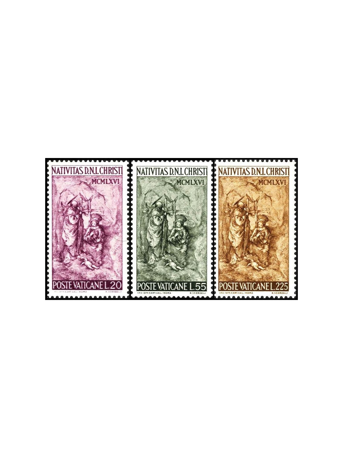 VATICAN 1966 Christmas 3v MNH**