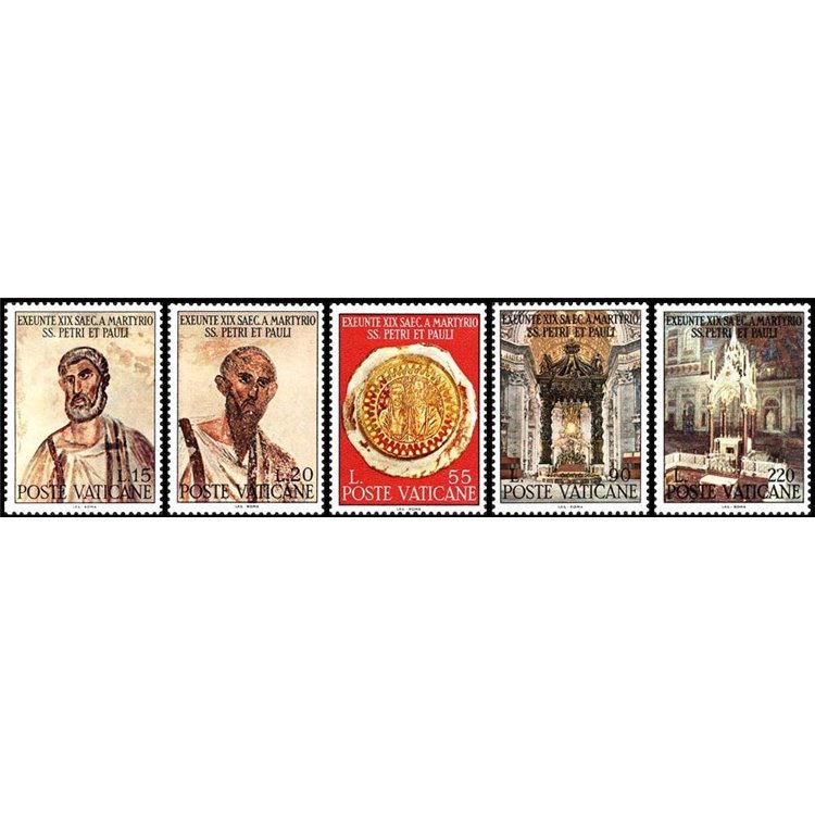 VATICAN 1967 Saints Peter and Paul 5v MNH**