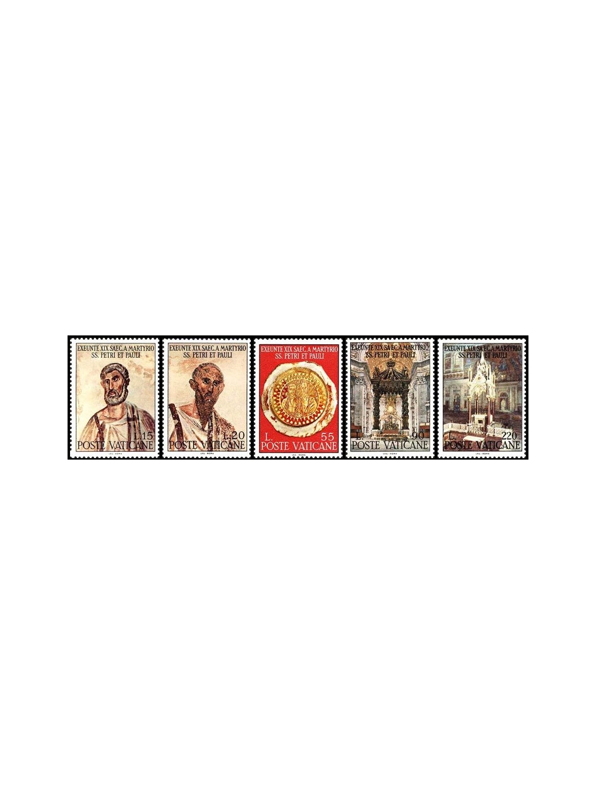 VATICAN 1967 Saints Peter and Paul 5v MNH**