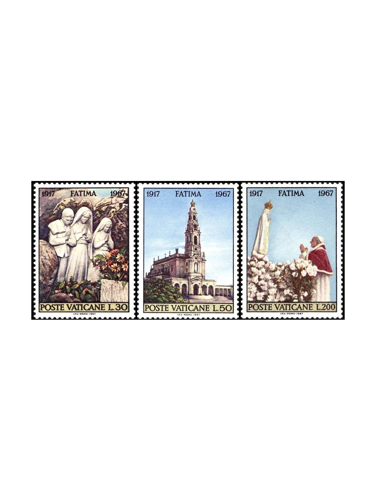 VATICANO 1967 Fatima 3v MNH**