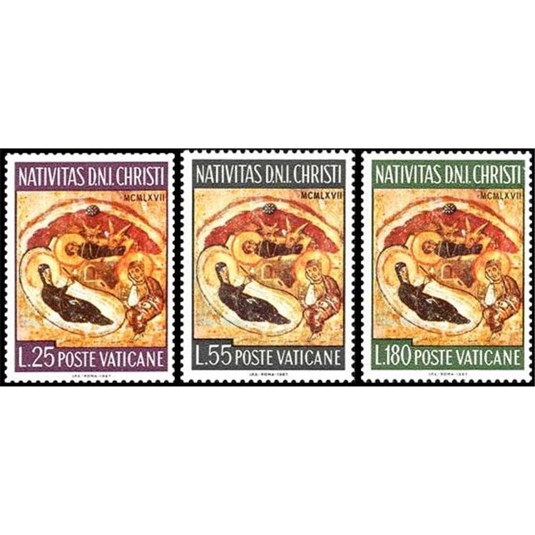 VATICANO 1967 Natale 3v MNH**