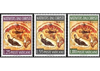 VATICANO 1967 Natale 3v MNH**