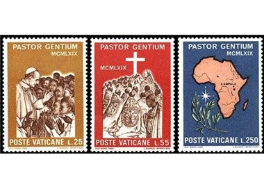 VATICAN 1969 Paul VI's trip to Africa 3v MNH**