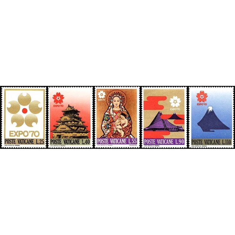 VATICAN 1970 Universal Exhibition of Osaka 5v MNH**