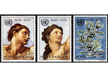 VATICANO 1970 Anniversario dell'ONU 3v MNH**