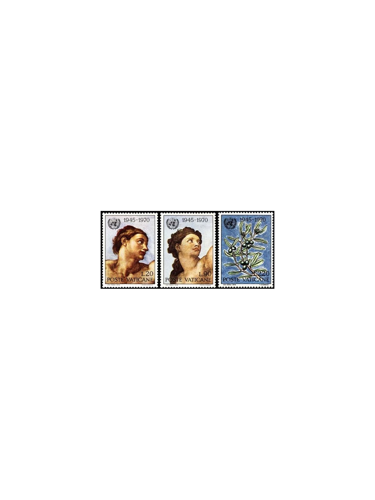 VATICAN 1970 Anniversary of the UN 3v MNH**
