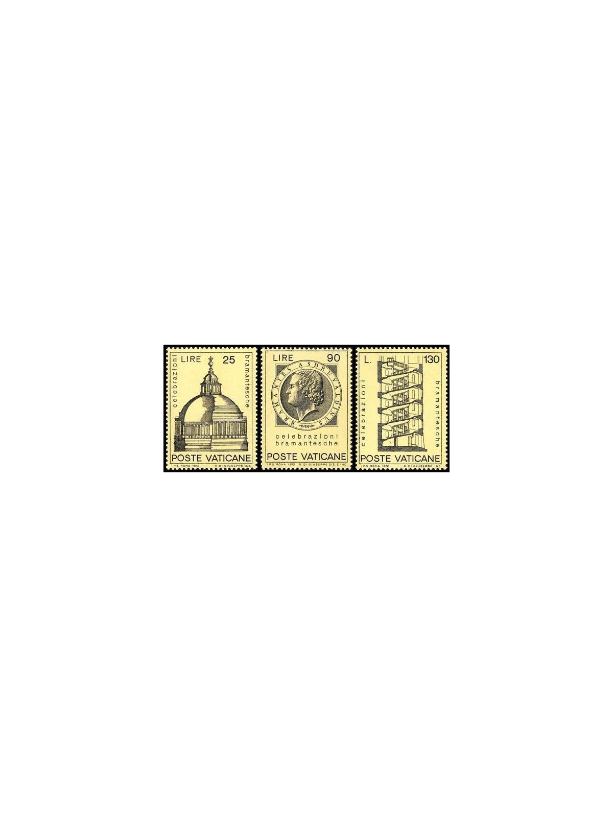 VATICAN 1972 Bramante Celebrations 3v MNH**