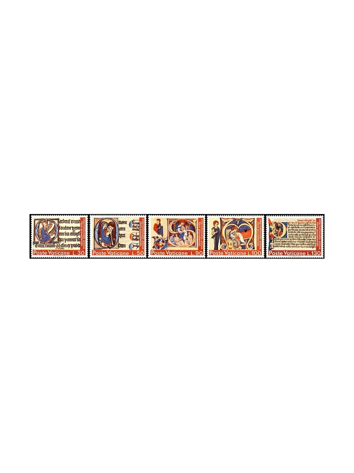 VATICAN 1972 International Year of the Book 5v MNH**