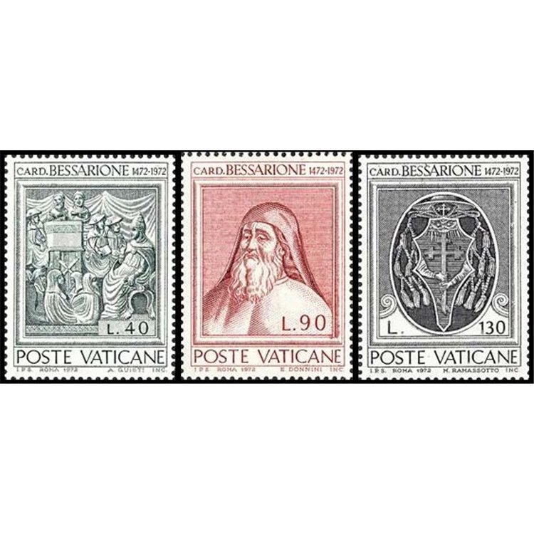 VATICANO 1972 Cardinale Bessarione 3v MNH**