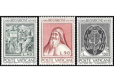 VATICANO 1972 Cardinale Bessarione 3v MNH**