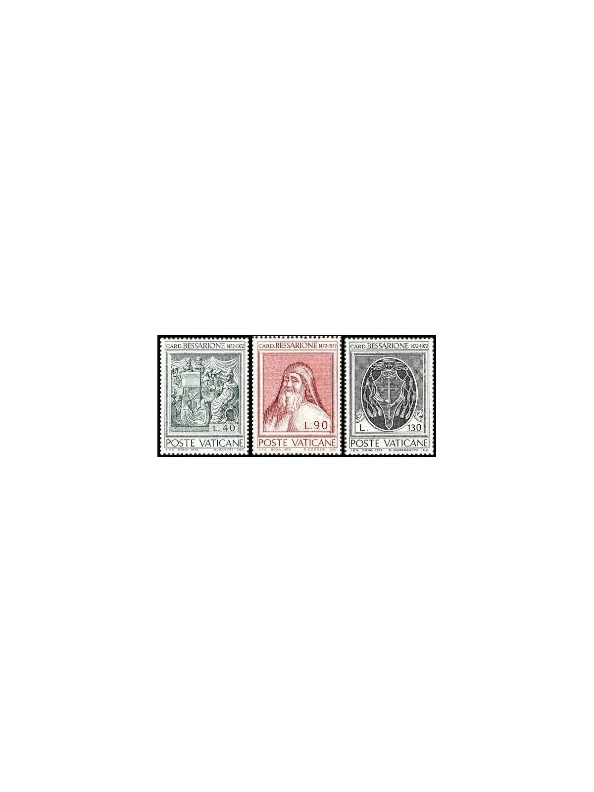 VATICANO 1972 Cardinale Bessarione 3v MNH**