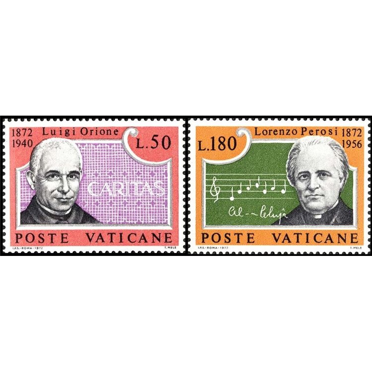 VATICAN 1972 Don Luigi Orione and Lorenzo Perosi 2v MNH**